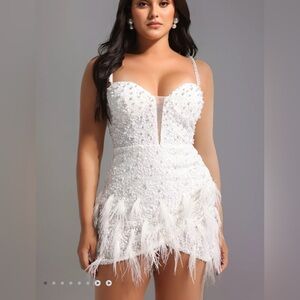Tryphosa Feather Diamond Mini Dress